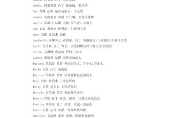 独特又优雅的女生英文名字大全