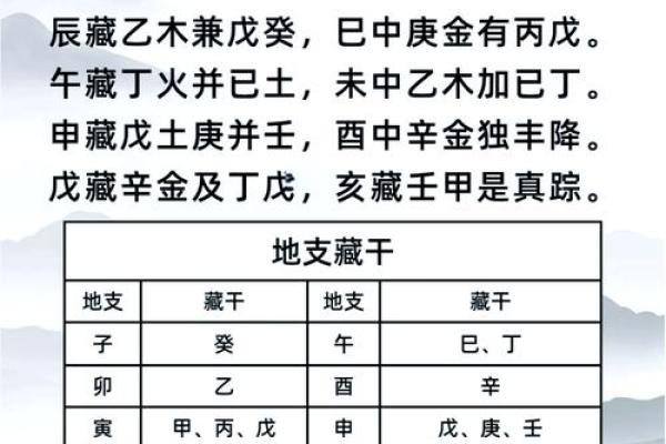 十二地支藏干详解及其在命理中的应用解析