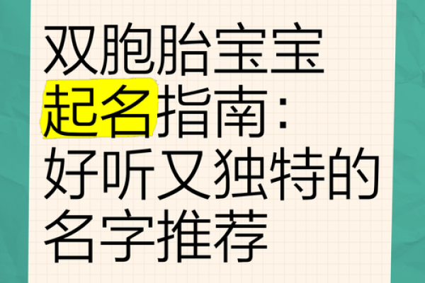 探讨双胞胎生辰八字起名的最佳方法