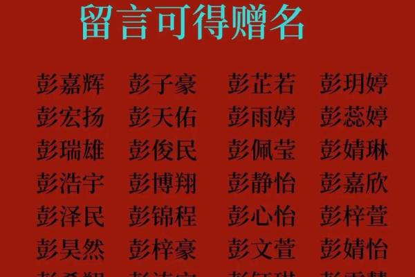 彭氏宝宝好名字精选