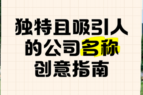 如何为公司商号挑选一个独特且吸引人的名字
