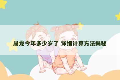 属龙今年多少岁了 详细计算方法揭秘