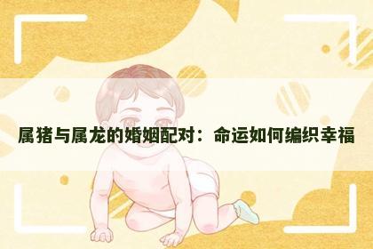 属猪与属龙的婚姻配对：命运如何编织幸福