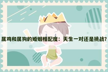 属鸡和属狗的婚姻相配度：天生一对还是挑战？
