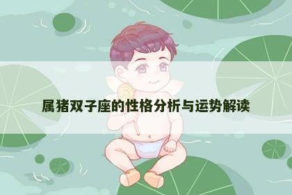 属猪双子座的性格分析与运势解读