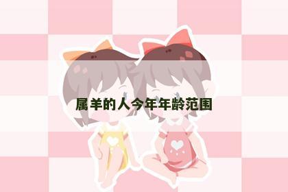 属羊的人今年年龄范围