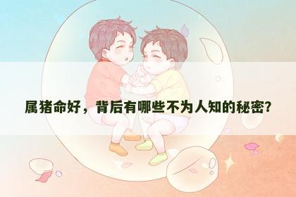 属猪命好，背后有哪些不为人知的秘密？