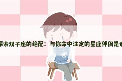 探索双子座的绝配：与你命中注定的星座伴侣是谁
