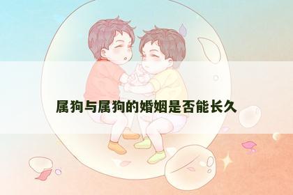 属狗与属狗的婚姻是否能长久